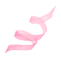 Hand-painted pink watercolor ribbon with elegant flowing movement. A perfect addition to wedding invitations, greeting cards, scrapbooking, and packaging. Great for festive, feminine artistic designs png