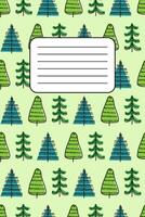 Colorful tree pattern on light green background with empty text box for notes or messages vector
