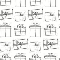 Repeating pattern of decorative gift boxes for festive occasions and celebrations vector