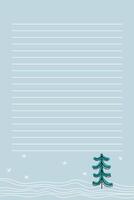 Winter themed notepad with decorative tree and snowflakes for holiday planning vector
