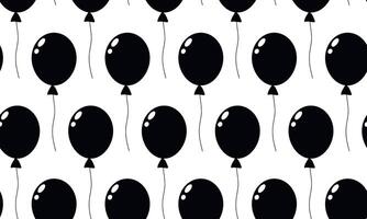 Black balloons create a playful pattern on a white background for festive occasions vector