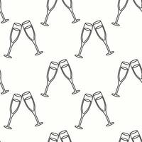 Celebration with champagne flutes in a repeating pattern for festive occasions vector