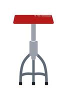 Modern red stool with adjustable height and metal base for versatile seating in contemporary spaces vector