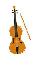 Violin and bow displayed in a minimalistic style, highlighting craftsmanship and design vector