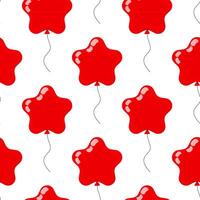 Bright red star-shaped balloons create a festive pattern for celebrations and events vector