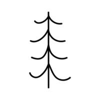 Simple line drawing of a pine tree with branches in a minimalistic style vector