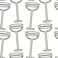 Elegant line art of cocktail glasses creating a stylish and simplistic pattern vector