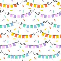 Colorful festive banners and confetti create a joyful atmosphere for celebrations vector