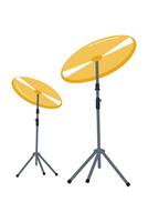 Musical instruments on tripods designed for performances and events vector