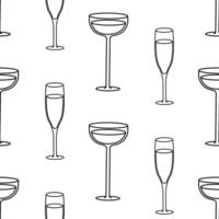 Various glassware designs featuring elegant cocktail and champagne styles on a simple background vector