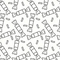 Festive pattern featuring colorful candy illustrations on a white background vector