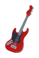 Electric guitar design in vibrant red color with detailed features for music enthusiasts vector