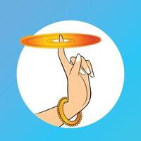 Sudarshan chakra in lord Vishnu hand vector
