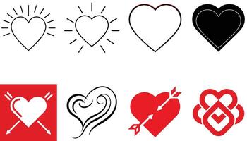 Minimal Red Heart Icons for Projects Download Now vector