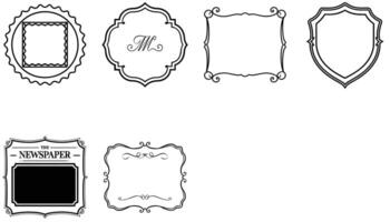 Elegant Vintage Frames with Decorative Borders on White Background vector
