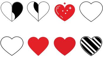 Simple Red Heart Icon Set in Format Download Free vector
