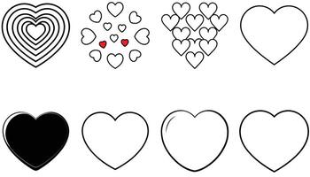 Customizable Red Heart Icon Set Simple Designt Download Free vector