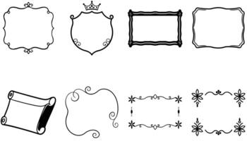 Luxury Vintage Frames with Elegant Borders on White Background vector