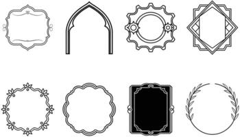 Set of Vintage Decorative Frames and Flourishes on White Background vector