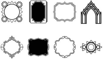 Old-Style Vintage Frames with Filigree Borders on White Background vector