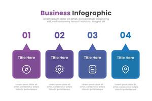 Business infographic template design. Timeline concept with 4 steps. Can be used for presentations, workflow layout, diagram, banner, web design, Illustration. vector