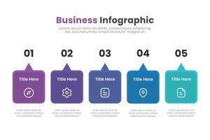 Business infographic template design. Timeline concept with 5 steps. Can be used for presentations, workflow layout, diagram, banner, web design, Illustration. vector