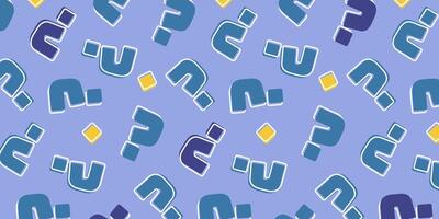 Cute cartoon question marks on blue background. Question mark pattern abstract background vector