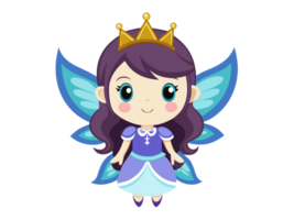 Enchanting fairy princess with sparkling wings fantasy realm illustration whimsical setting eye-level view imagination png