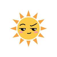 Sun questioning face expression clipart vector