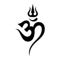 Om symbol icon with trisul vector
