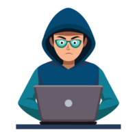 Cybersecurity expert analyzing data modern office digital art tech environment close-up view cyber awareness png