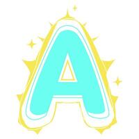 Illustration Letter A shining shimmering with blue line. It can be used for sticker or layout banner and wallpaper. Font effect for ui designer vector