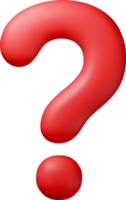 3D red question mark icon png