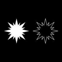Star Bethlehem Christmas set icon white color solid fill outline contour line thin vector