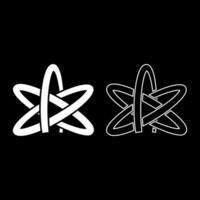 Atheism symbol sign set icon white color solid fill outline contour line thin style vector
