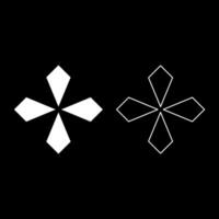 Star rhombus four leaf of chestnut sacred geometry symbol element ornament set icon white color solid fill outline contour line thin style vector