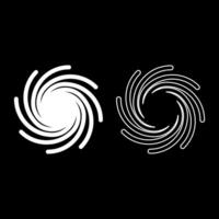 Gold spiral Sacred geometry symbol set icon white color solid fill outline contour line vector