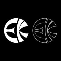 Symbol Eckankar religion EK set icon white color solid fill outline contour line thin style vector