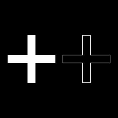Greek Cross Crux quadrata christian crosses set icon white color solid fill outline contour line thin style