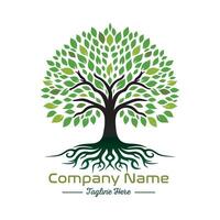 Tree and roots for company or branding logo design isolated vector
