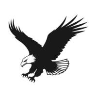 A bold U.S.A. eagle silhouette, soaring against a white background, symbolizing strength, patriotism, and independence. vector