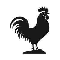 A striking rooster silhouette with its head held high, capturing the essence of rural life and barnyard charm. vector