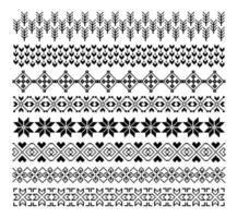 Geometrical abstract borders set art ornament on white background vector