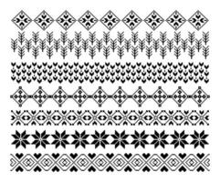Geometrical abstract borders set art ornament on black and white colour vector