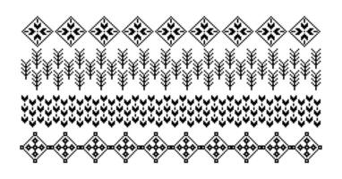 Geometrical abstract borders set on white background vector