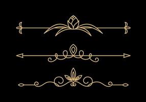 Calligraphic ornament on gold colour vector