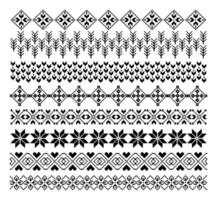 Geometrical abstract borders set art on black colour vector