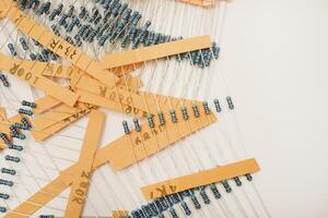 Electronic components. New film resistors in the package. photo
