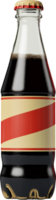 A bottle of cola with a red and white stripe png