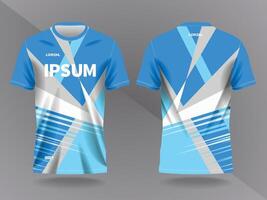 blue abstract background and pattern for sport jersey design and mockup. front and back view template vector